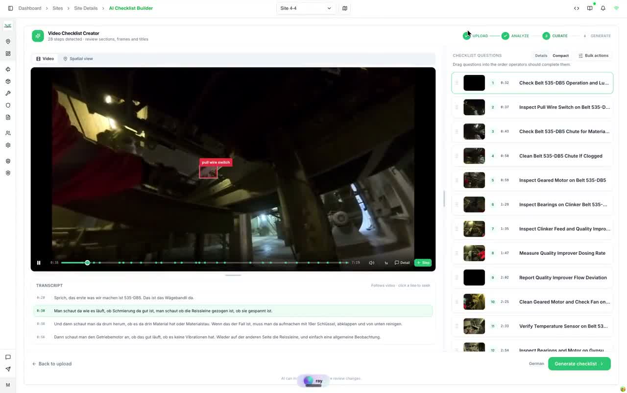 Video AI for Checklist