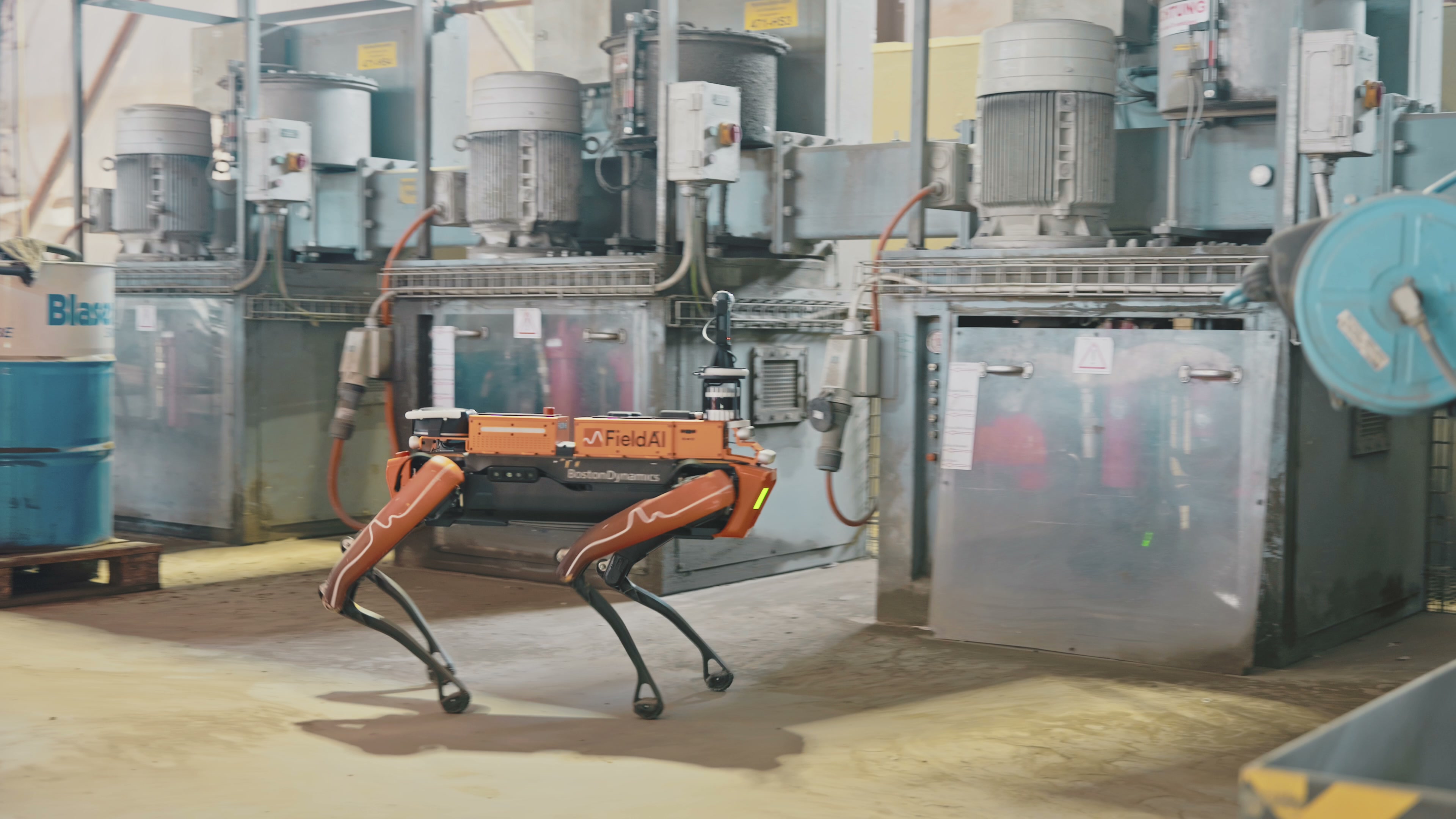 Field AI robotic inspection at an industrial plant