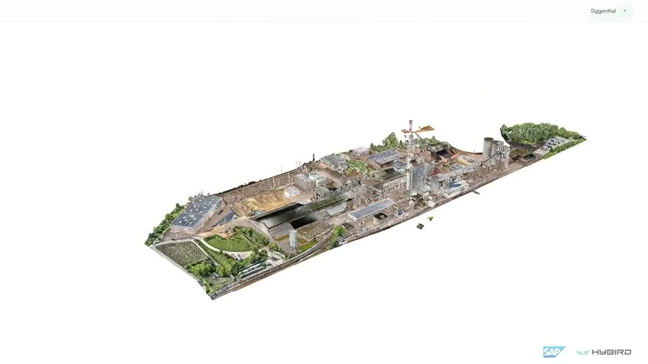Captured industrial plant with the equipment placed in its site context