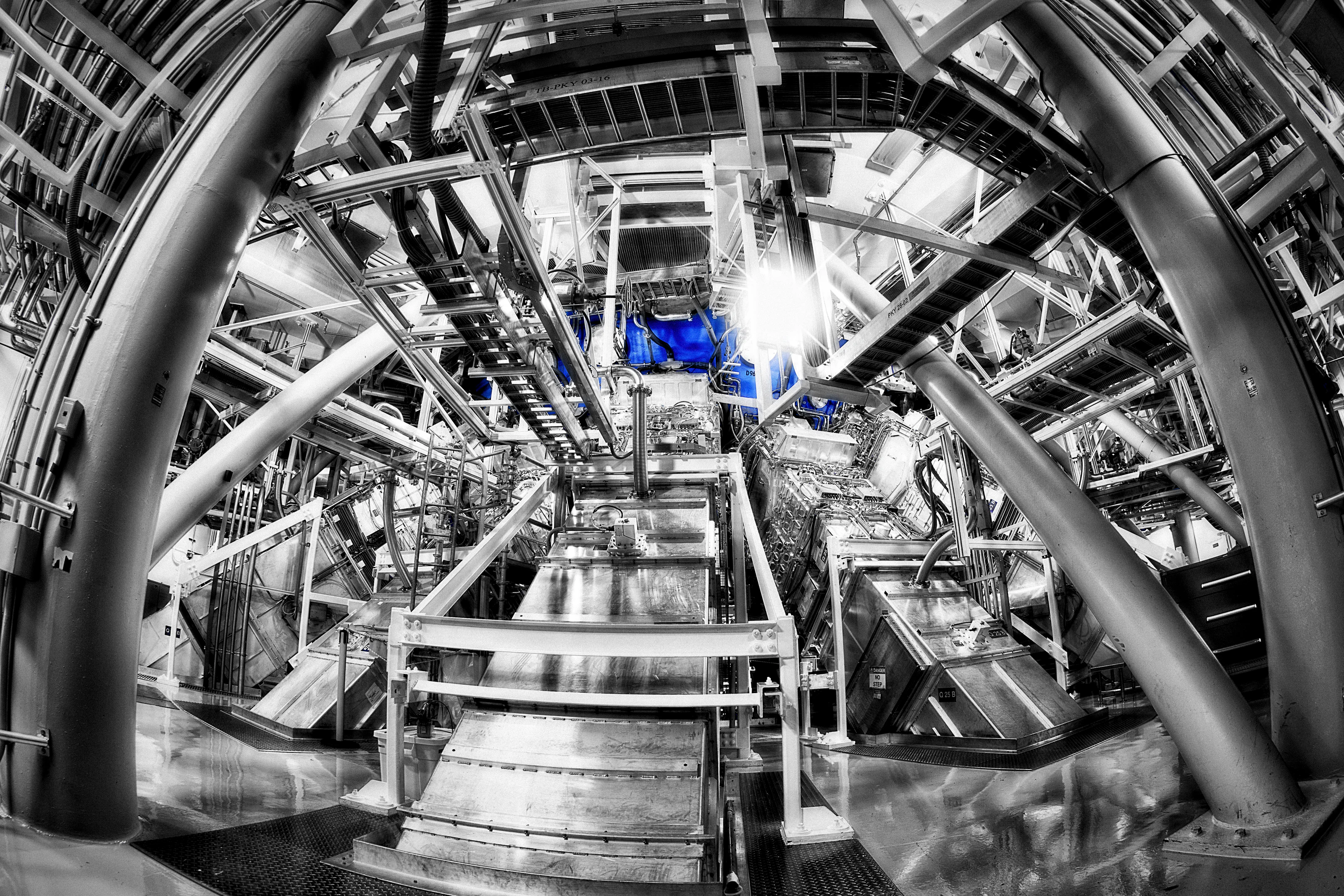 Beamlines entering the lower hemisphere of the National Ignition Facility Target Chamber